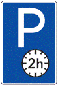 Kelio ženklas Nr. 529 „Stovėjimo ribotą laiką vieta“