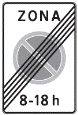 Kelio ženklas Nr. 543 „Zonos, kurioje draudžiama stovėti, pabaiga“
