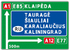 Kelio ženklas Nr. 601 „Išankstinė krypčių rodyklė“