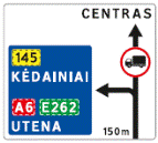 Kelio ženklas Nr. 603 „Išankstinė krypčių rodyklė“