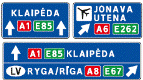 Kelio ženklas Nr. 604 „Išankstinė krypčių rodyklė“
