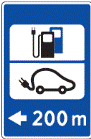 Kelio ženklas Nr. 735 „Elektromobilių įkrovimo vieta“