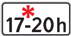 Kelio ženklas Nr. 827 „Galiojimo laikas ne darbo dienomis“