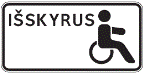 Kelio ženklas Nr. 847 „Išskyrus asmenis su negalia“