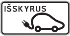Kelio ženklas Nr. 855 „Išskyrus elektromobilius“